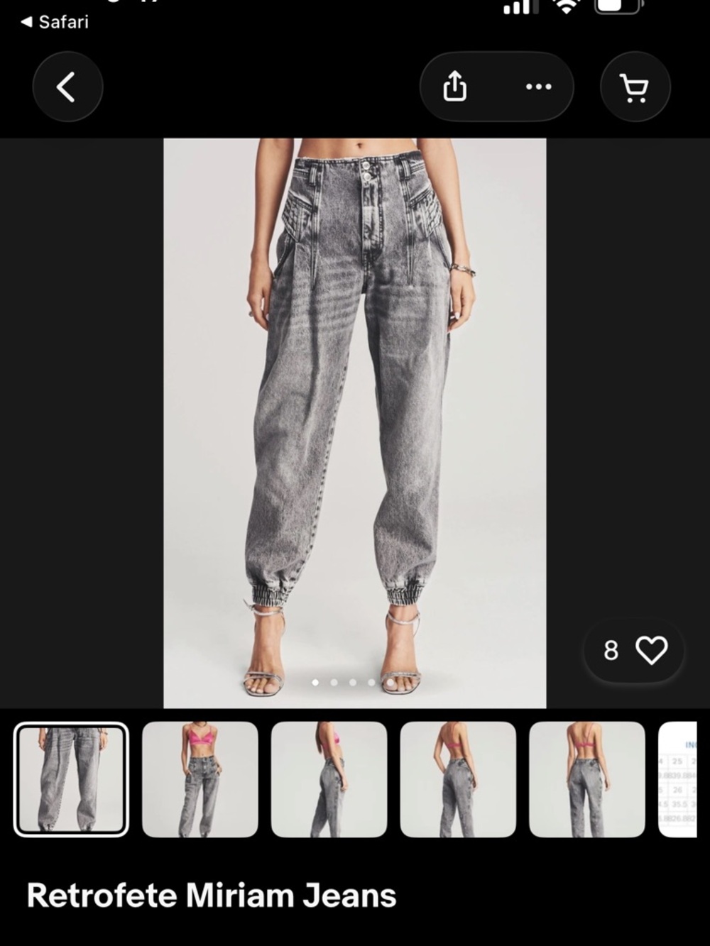 Retrofete Miriam Jogger Jeans - Gray Wash